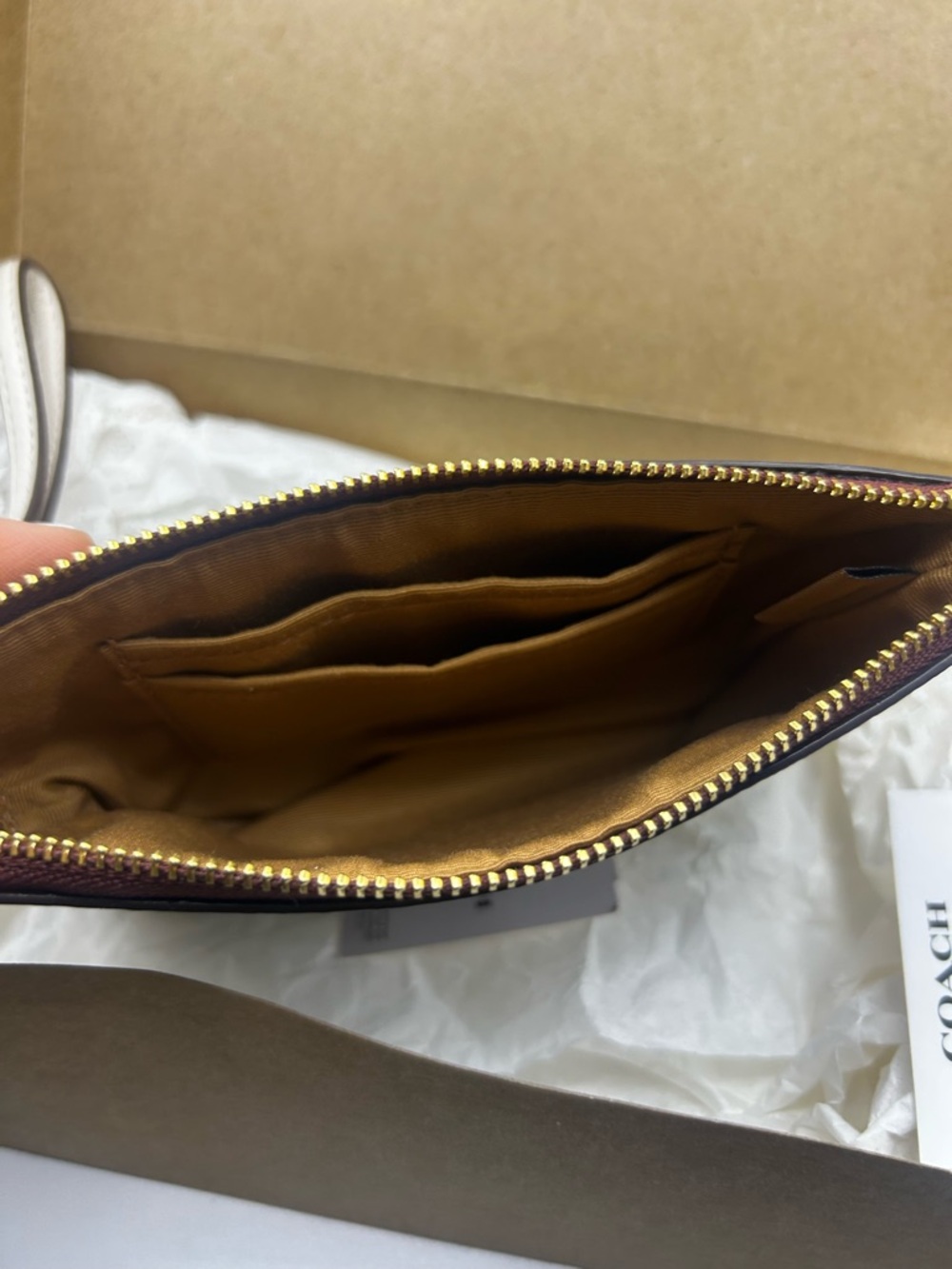 Coach Corner Zip Wristlet in Signature Canvas with Varsity Motif, NWT/Box - Picture 5 of 15